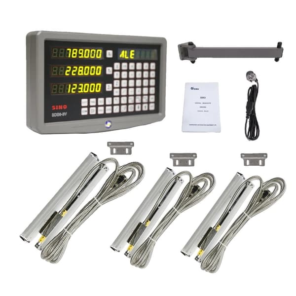 SINO SDS6-3V DRO Kit, inkluderer 3 stk. KA500 lineære encodere, 3-akse kompatibilitet,DRO-3PCS KA500