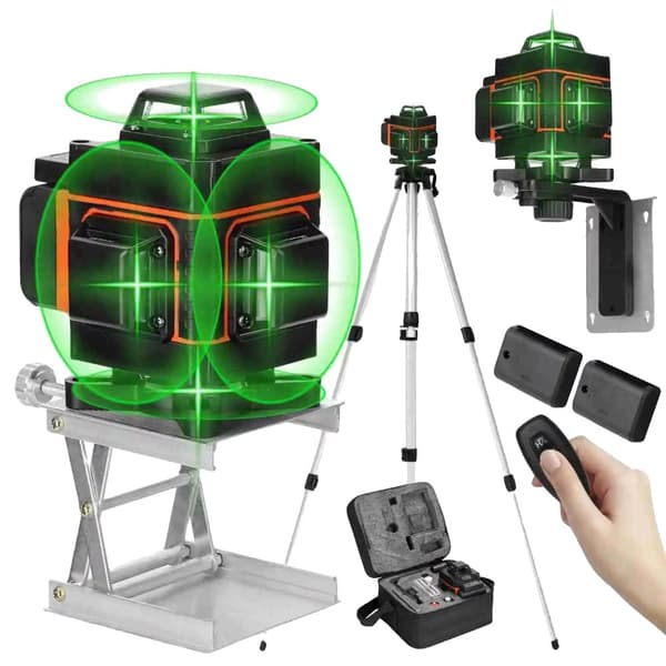4D-tasoitustyökalu, 16 laserlinjaa, 1,2 m korkeussäädettävä,E15989EU