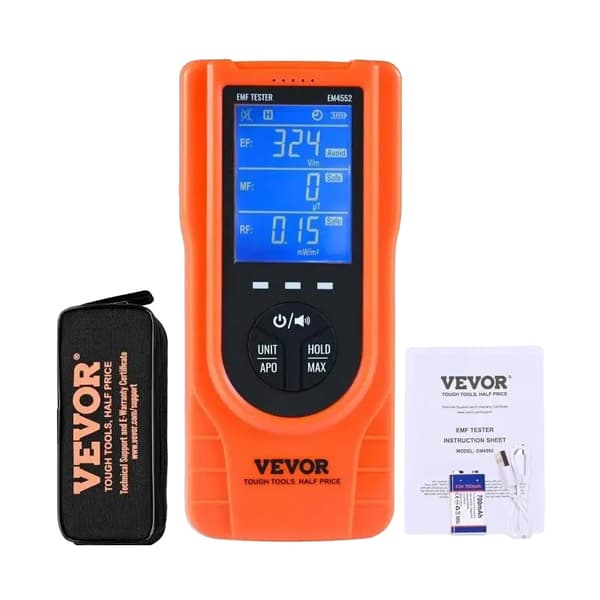 EMF Meter, 5Hz til 3,5GHz Detektion, Genopladeligt Batteri, LCD Skærm
