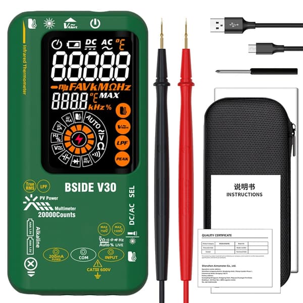 Digital multimeter, infrarød temperaturmåling, ægte RMS-funktionalitet,V30