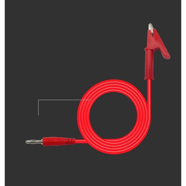 Testledninger til multimeter / laboratoriestrømforsyning - krokodilleklemmer 1500V 15A 100cm (2 stk. - sort og rød)