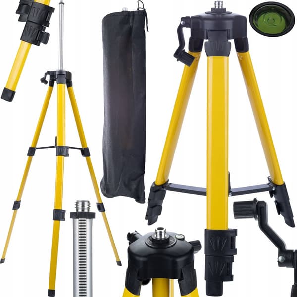 Rosfix stativ 43-120cm til Rosfix laservaterpas + adapter til markering af skråninger til laservaterpas + adapter til laservaterpas 5/8” / 1/4”
