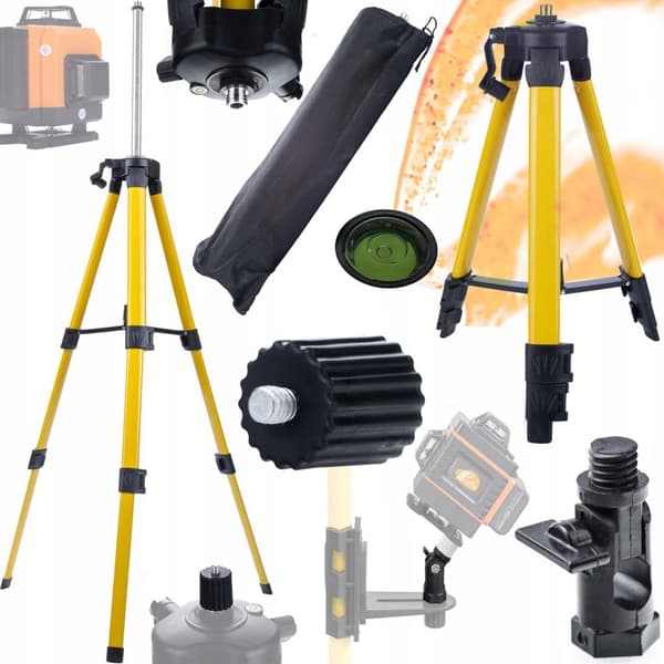 Rosfix stativ 43-120cm til Rosfix laservaterpas + adapter til markering af skråninger til laservaterpas + adapter til laservaterpas 5/8” / 1/4”