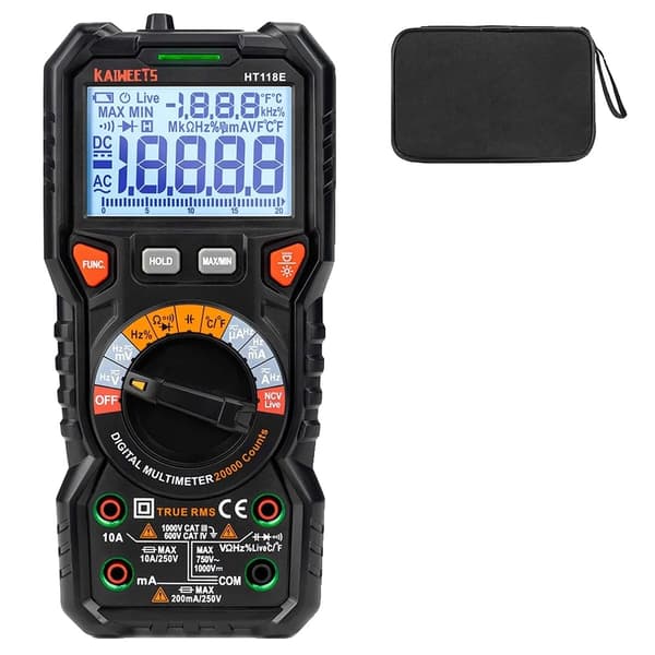 KAIWEETS HT118E Digitalt Multimeter, 20000 Tællinger Display, CAT III 1000V Sikkerhedsvurdering,KAIWEETS HT118E