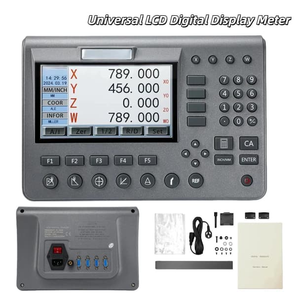 4-aksers LCD DRO, 5um høj præcision, AC100V-240V indgang,Kun 4 Akse LCD DRO