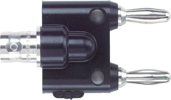 Pomona Adapter BNC-sokkel - 2 polede skruer, sort, forniklet, 30V (1269)