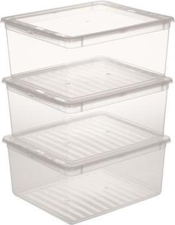 Clearbox 39x34x18 -18 L Bea Transparent Sæt 3 Keeper 30031