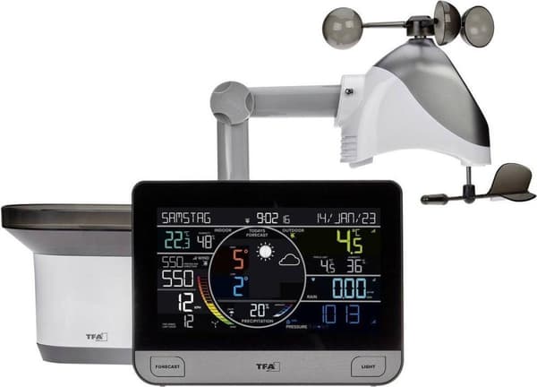 TFA Dostmann WLAN VIEW PRO 35.8003.01 WiFi-Weerstation Overvågning fra kl. 12 til 24
