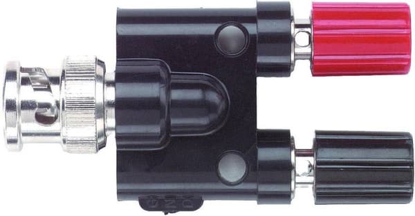 Pomona BNC han til dobbelt bindingsstik 4 mm sort, rød (1296)