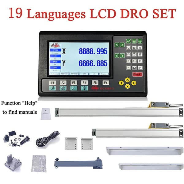 Digitaalinen näyttö LCD DRO -sarja, korkea tarkkuus 5µm, monikielinen tuki,GCS909-2 LCD DRO SET