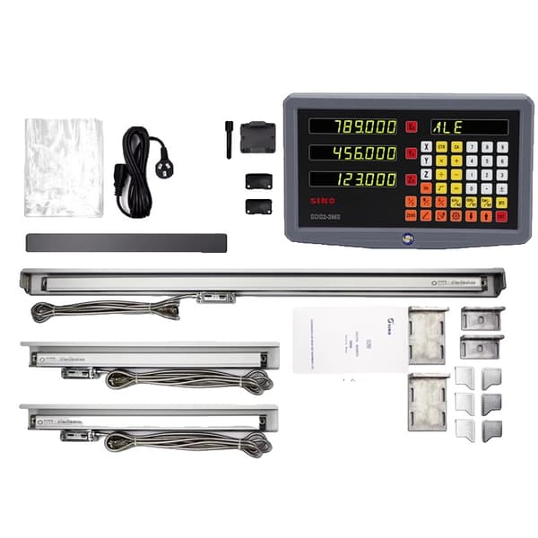 SINO 3-akselinen digitaalinen näyttö, 0,005 mm tarkkuus, 3 metrin mittakaapeli,DRO ja 3PCS KA300