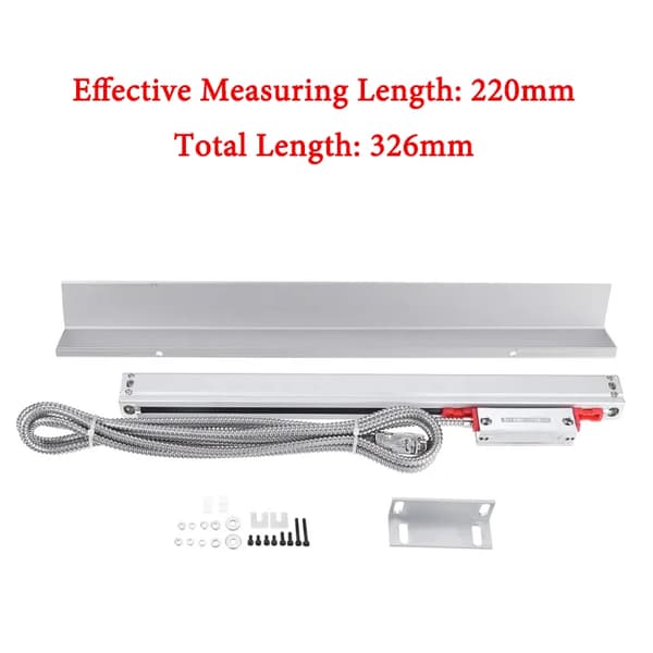 SINO Lineaarinen skaala, 0,001 mm tarkkuus, useita pituusvaihtoehtoja, TTL-lähtö,KA-300-220mm
