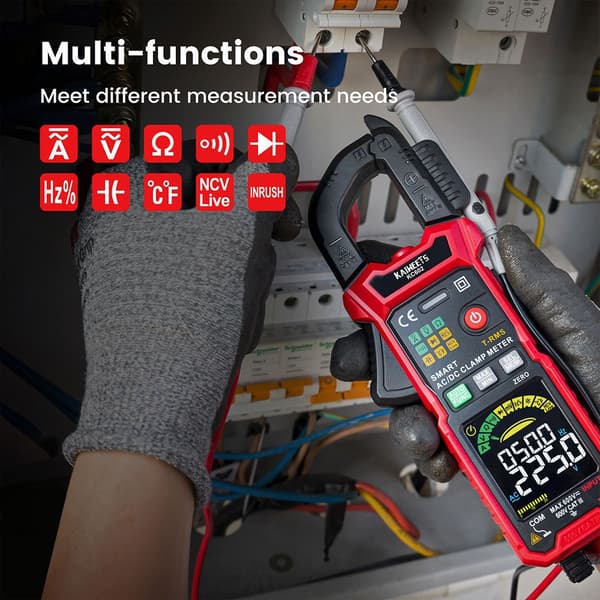 Smart digital tångmultimeter, 6000 räkningar display, AC/DC ström mätning