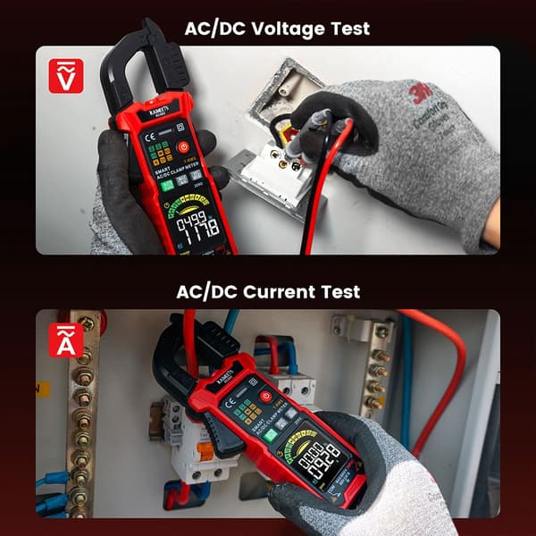 Smart digital tångmultimeter, 6000 räkningar display, AC/DC ström mätning