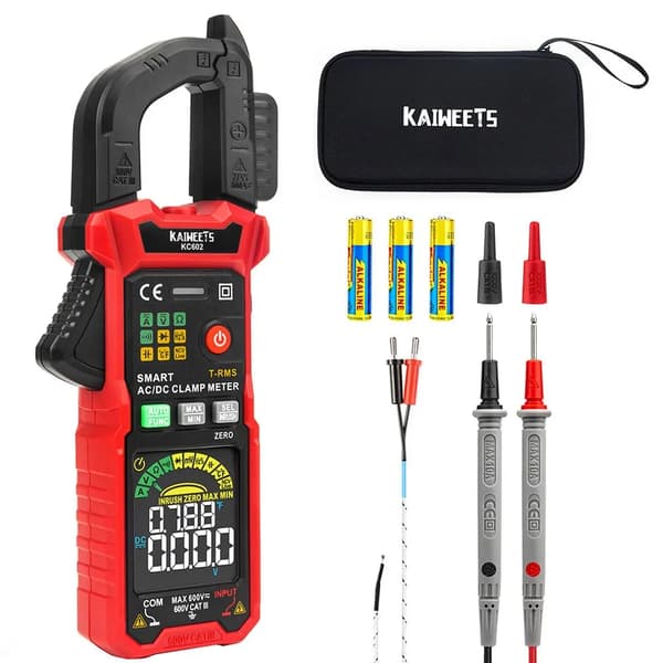 KAIWEETS KC602 Klemmetermeter, 6000 Tællinger Maksimal Visning, Intelligent Måletilstand,KC602