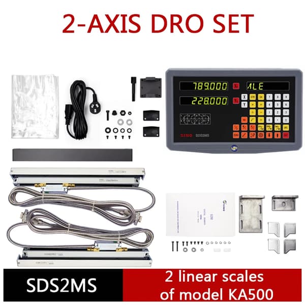SINO Digitalavläsningsset, 0,005 mm precision, TTL-signalkompatibilitet,DRO och 2st KA500