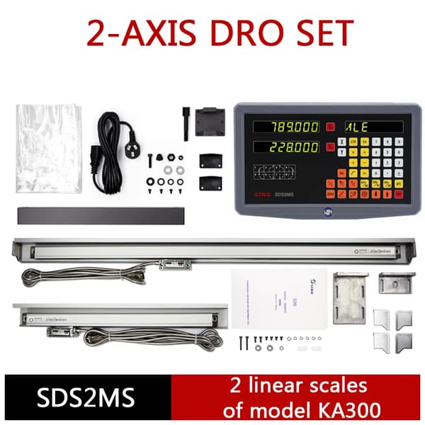 SINO Digitalavläsningsset, 0,005 mm precision, TTL-signalkompatibilitet,DRO och 2st KA300