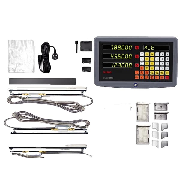 SINO 3-aksers digital læsning display, 0,005 mm opløsning, 3 meter skala kabel,DRO og 3PCS KA500