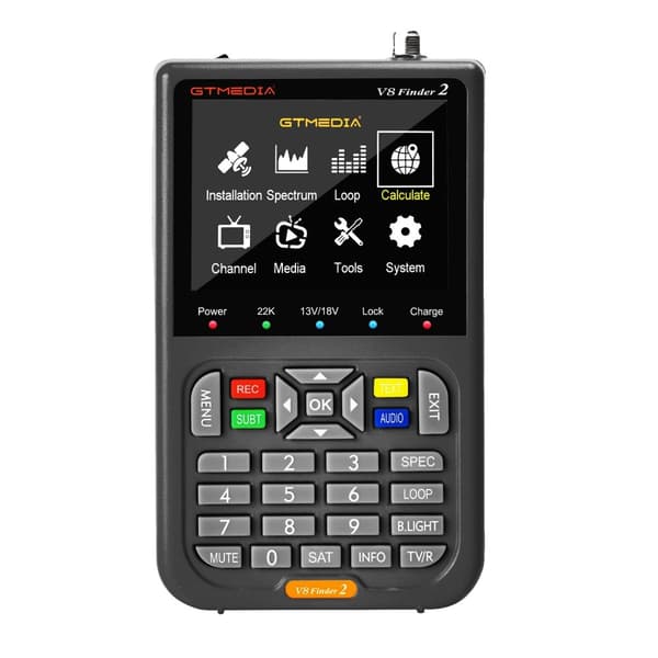 TV-signalfinder, 3,5-tommer LCD-skærm, automatisk beregning af vinkel, 4000mAh batteri,Med opbevaringspose