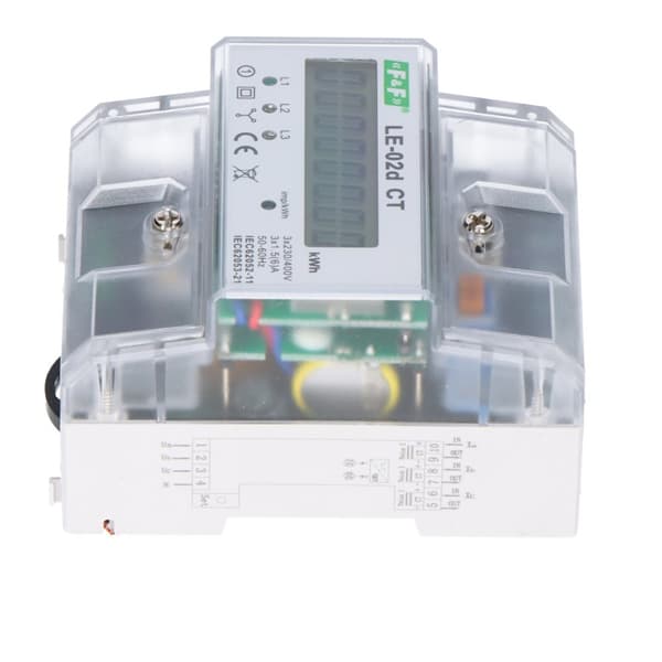 Elmåler LE-02d CT - trefaset med programmerbar udvekslingsforhold, LCD-display, klasse 1