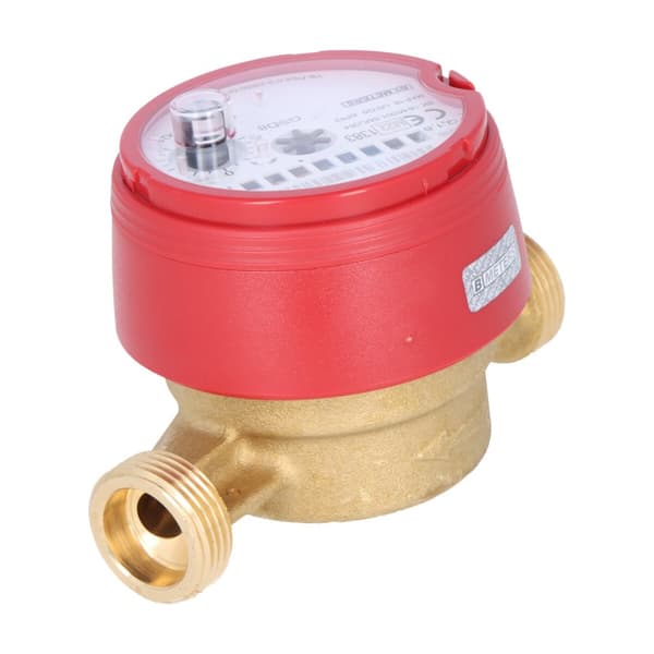 Vattenmätare BMETERS GSD8-RFM, 1/2 tum DN15 1,6 m3/h varmvatten, anslutning 3/4 tum, R100/R50