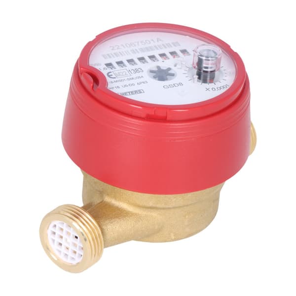Vattenmätare BMETERS GSD8-RFM, 1/2 tum DN15 1,6 m3/h varmvatten, anslutning 3/4 tum, R100/R50
