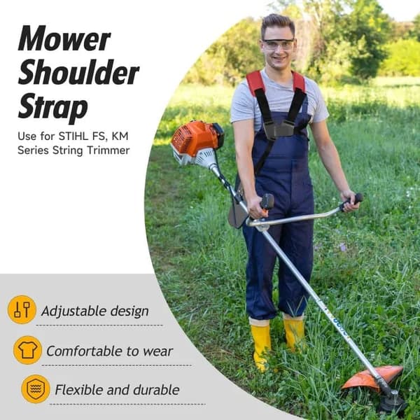 Moorle Brush Slynge, Holdbar Skulderrem til Trimmer - Nylon, Slynge til Trimmer & Børstesav