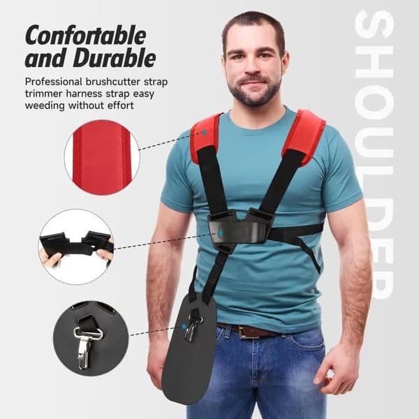 Moorle Brush Slynge, Holdbar Skulderrem til Trimmer - Nylon, Slynge til Trimmer & Børstesav