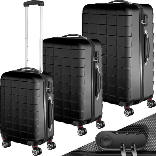 Kuffertsæt 3-dele hardcase - sort