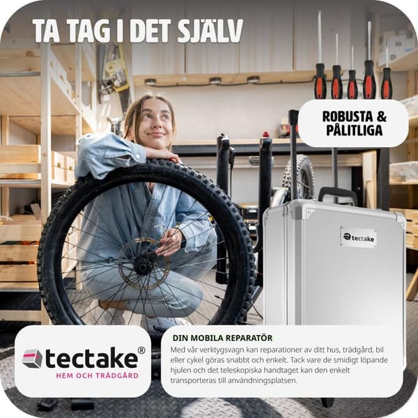 Verktygslåda på hjul Tim - silver