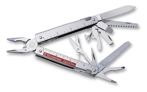 Victorinox SwissTool X monitoimityökalu nahkakotelossa