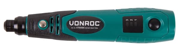 VONROC Multiværktøj 4V | Batteridrevet - opladelig | Inkl. oplader og 31 dele tilbehør