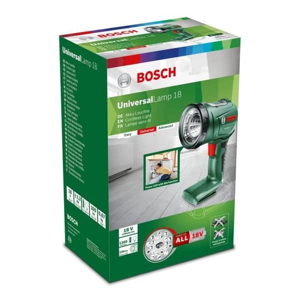 Bosch sladdlös lampa - UniversalLamp 18 - Kraftfull LED och lång batteritid