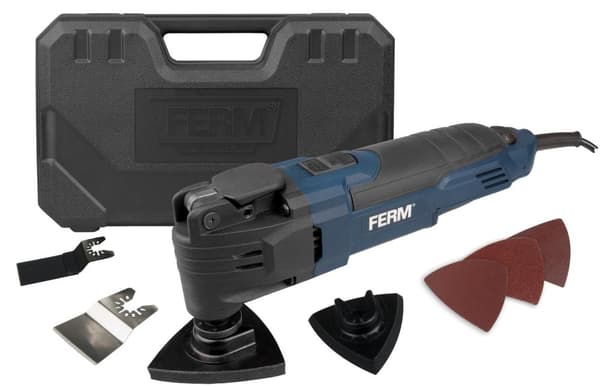 FERM OTM1007 Multiværktøj - Oscillerende - 300W - Inkl. kuffert og 7 stk. tilbehør
