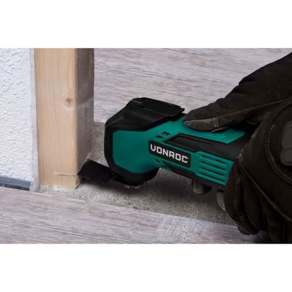 VONROC VPower 20V sladdlös oscillerande multiverktyg - 4,0Ah batteri, laddare och 5 tillbehör ingår