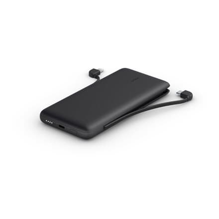 Belkin | BOOST CHARGE Plus Power Bank | 10000 mAh | Integrated LTG and USB-C cables | Black Sort