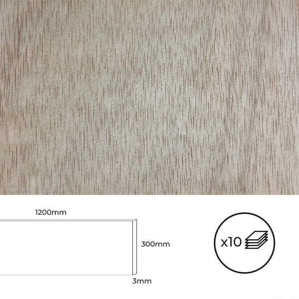 Bertini Krydsfinerplader 1200x300x3 Mm 10 Enheder Beige
