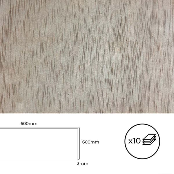 Bertini Krydsfinerplader 600x600x3 Mm 10 Enheder Beige