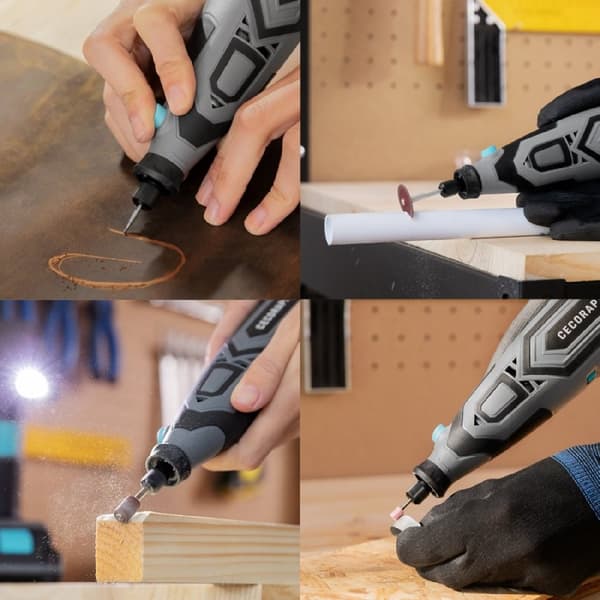 Cecotec Precision rotary multi-tool with 12 V and 1500 mAh battery, 25000 rpm no-load speed and approximately up to 60-min autonomy.