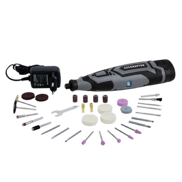 Cecotec Precision rotary multi-tool with 12 V and 1500 mAh battery, 25000 rpm no-load speed and approximately up to 60-min autonomy.