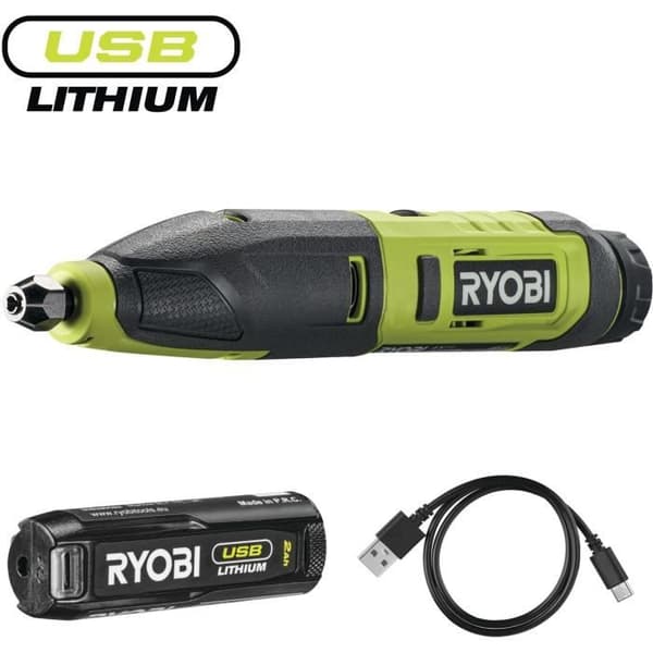 Träklippa 4V - RYOBI - RPC4-120G - 14 000 cp/min - USB-C - Batteri 2,0 Ah - 3 st chisel