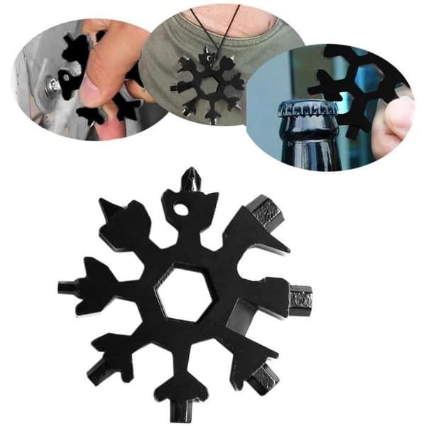 Snowflake Tool - Snowflake Tools - 18-i-1 - Nyckelring Skruvmejsel Flasköppnare