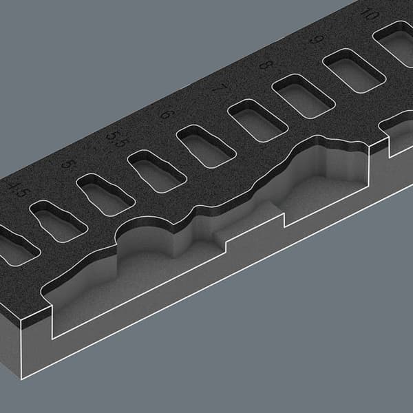 Wera multiverktyg - 05150110001 - 9720 skuminsats, 8000 A Zyklop spärrsats 1/4" 1, 37 delar Svartgrön