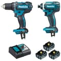 Miniatyrbild 2 av 6: Set med 2 maskiner 18V Borrskruvdragare DDF482 + Slagskruvdragare DTD152 - MAKITA - med 3 batterier 18V 3.0A - snabbladdare