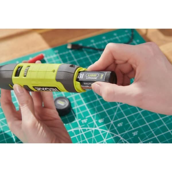 Mini multiverktyg - RYOBI - 4V - 5 000-25 000 rpm - USB C-kabel - Levereras med 15 tillbehör