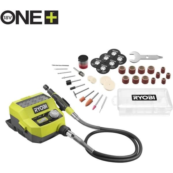 Mini multiverktyg - RYOBI - 18V - 4 000-35 000 rpm - Levereras med 35 tillbehör