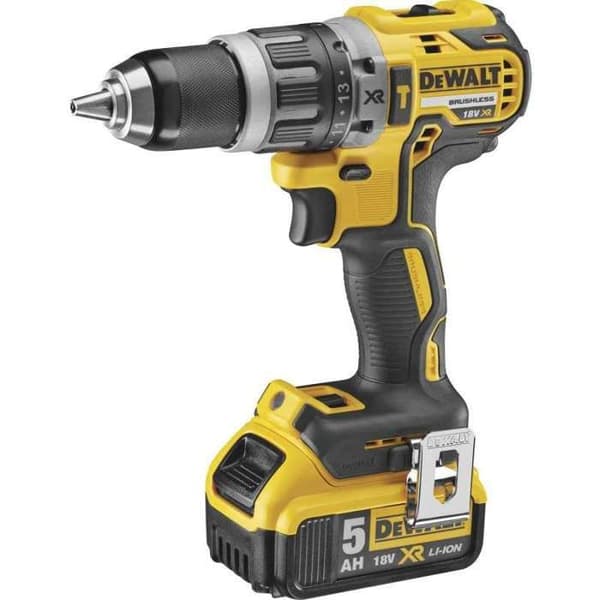 Paket med 2 18V XR-verktyg (DCD796 + DCG405) + 2 5Ah-batterier + laddare + T-STAK-låda - DEWALT