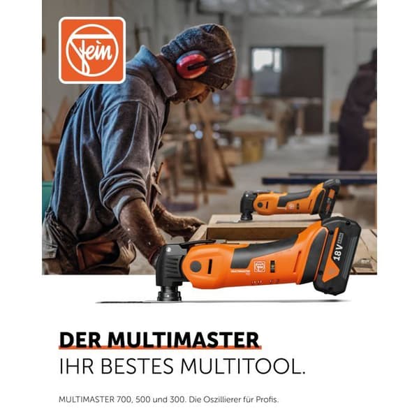 Trådlös multifunktionsverktyg - Fein - Multimaster AMM 700 Max Top - 2 batterier - Laddare - StarlockMax