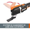 Miniatyrbild 3 av 4: Multifunktionellt oscillationsverktyg - WORX - WX696.9 - 20V - Enkel bladbyte - Variabel hastighet