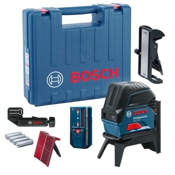 Bosch Professional Krysslaser 2 Linjer GCL 2-50 + Mottagningsmodul LR6 i Fodral - 0601066F01